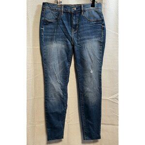 PacSun jeans womens 27 x 27 ankle jegging tapered stretch unhem 090233 blue